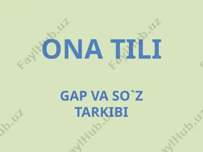 gap va so`z tarkibi — PPTX