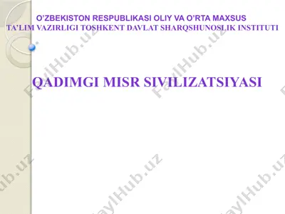 qadimgi misr sivilizatsiyasi — PPTX