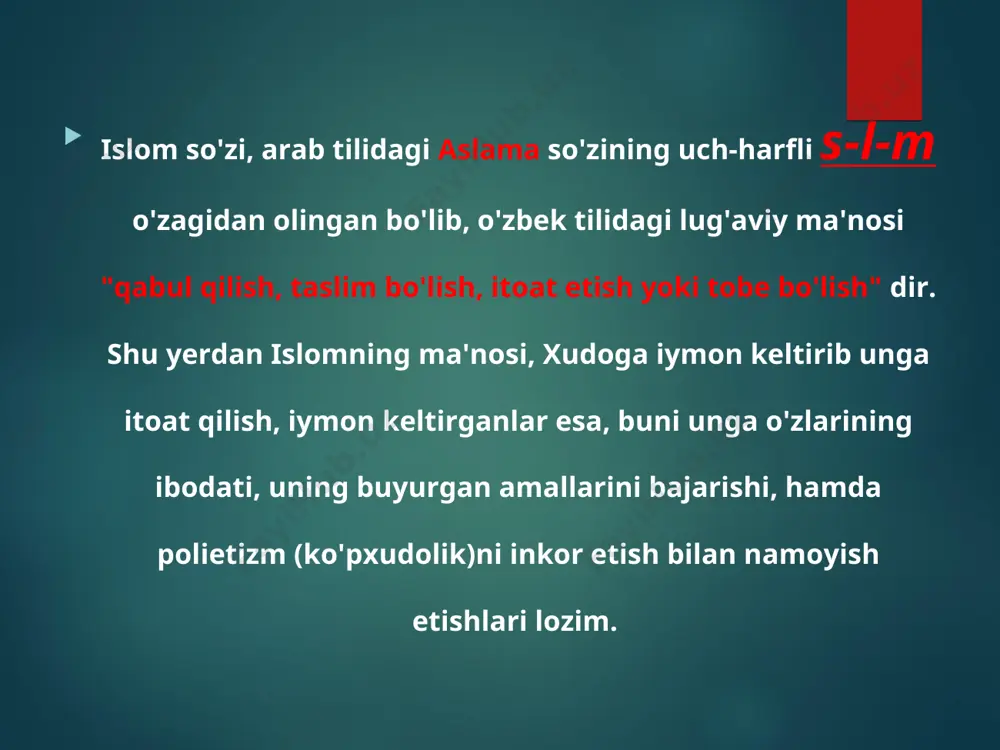 axudolikdan bexabar edilar. bundan tashqari xalq orasida qizlarni tiriklayin ko‘mish, mayxo‘rlik va boshqa axloqiy buzuqliklar keng yoyilgan bo‘lib, islom dini ularga chek qo‘ydi. arabiston yarim orolining makka, madina, toif, xaybar singari bir qancha eng muhim shaharlarini o‘z ichiga olgan qismini qadimdan hijoz deb atashgan. bu yarim orolning katta qismida islom vujudga kelguniga qadar ko‘pxudolik hukm surardi. arablarning eng qadimgi dinlari jumlasiga totemizm, fetishizm, animizm va o‘tmish avlodlarga sig‘inishni kiritish mumkin. totemizmning yaqqol dalili sifatida ko‘p arab qabilalarining nomini keltirish kifoya; asad (arslon), kalb (it), bakr (bo‘taloq), sa’lab (tulki), zi’b (bo‘ri) va h.k. ibn al-asirning uqtirishicha, 630 yili muhammad s.a.v. makkani zabt etganlarida ka’ba ichida 360 ta sanamni ko‘rganlar va ularni sindirib tashlashni buyurganlar. ibn al-kalbiyning arab ko‘pxudoligiga bag‘ishlangan «kitob al-asnom» asarida tilga olingan datlabki 5 sanamning nomi (vadd, suvo’, yag‘us, ya‘uq, nasr) qur’onda ham zikr qilingan (nuh, 22-23-oyatlar). ularning tasviri ko‘pchilikka ma’lum edi. vadd – erkak kishi, suvo‘ – ayol …