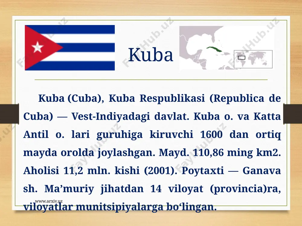 oyida aqsh kubaga qarshi emigrantlar isyonini uyushtirdi. bu karib inqirozini keltirib chiqardi. kuba rahbari f. kastro yordam so‘rab sssr ga murojaat qildi. sssr rahbariyati yashirin ravishda kuba hududiga o'rtacha olislikka uchadigan va atom bombasi bilan ta’minlangan raketalarni joylashtirdi. bundan xabar topgan aqsh ma’muriyati kubaga nisbatan dengiz qamalini uyushtirdi. dunyo yadro .urushi yoqasiga kelib qoldi. n. s. xrushyov va aqsh prezidenti j. kennedi 1962-yilning 28-oktabrida oxir-oqibatda o‘zaro kelishuvga erishdilar. unga ko‘ra, sssr kubadan o‘z raketalani olib chiqdi. aqsh esa kubaga bos- tirib kirmaslikka so‘z berdi hamda turkiyadan raketalarini olib chiqib ketdi. www.arxiv.uz www.arxiv.uz «karib inqirozi» buyuk davlatlarni yadro qurollari masalasida ehtiyotko- rona siyosat yuritishga majbur etdi. buning aks sadosi oiaroq, 1963-yilning 15-avgustida moskvada sssr, aqsh va buyuk britaniya o'rtasida «atmos- ferada, fazoda va suv ostida yadro qurollari sinovini taqiqlash to‘g‘risida» shartnoma imzolandi. biroq bu shartnoma ular o'rtasidagi dushmanlik munosabatini zarracha kamaytirgan emas. aksariyat, mintaqaviy mojarolar sssr — aqsh munosabatlarini yanada keskinlashtirib …