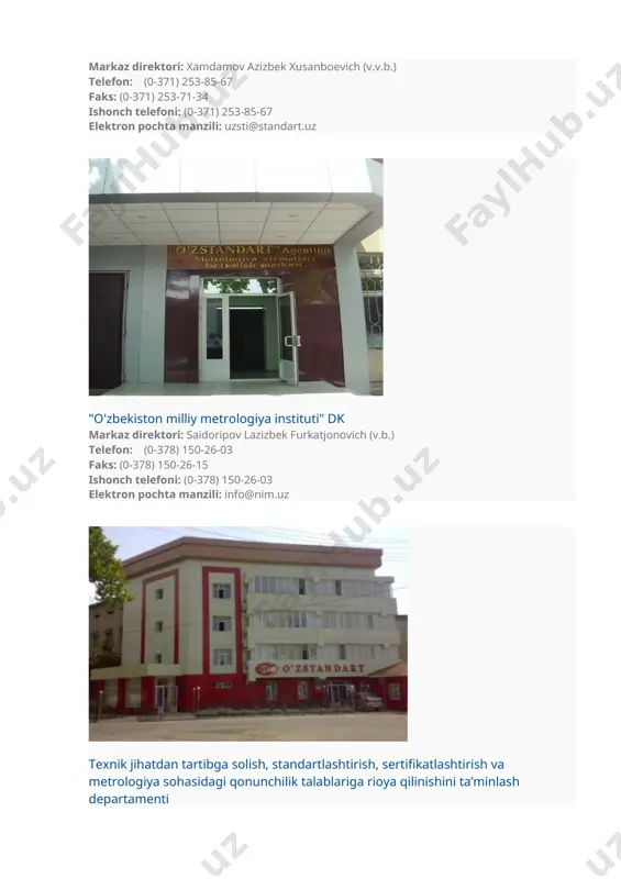 yo‘naltirilgan hamkorlikni faollashtirish; · texnik jihatdan tartibga solish va metrologiya tizimlarini yanada rivojlantirish, sotiladigan mahsulotlar xavfsizligini tizimli nazorat qilishni ta’minlashda ularning samaradorligini oshirish; · zamonaviy axborot-kommunikatsiya texnologiyalarini joriy etish, tadbirkorlik sub’ektlari va aholiga ko‘rsatiladigan interaktiv davlat xizmatlari turlarini kengaytirish; · texnik jihatdan tartibga solish, standartlashtirish, sertifikatlashtirish va metrologiya sohasidagi qonun hujjatlari buzilishining oldini olish va profilaktikasini amalga oshirish; · texnik jihatdan tartibga solish, standartlashtirish, sertifikatlashtirish va metrologiya masalalarida tadbirkorlik sub’ektlariga har tomonlama ko‘maklashish; · texnik reglamentlar, standartlashtirishga doir normativ hujjatlarning talablariga, o‘lchashlarning yagona birlikda bo‘lishi va to‘g‘riligi ta’minlanishi, majburiy sertifikatlashtirish qoidalariga amal qilinishi yuzasidan davlat nazoratini tashkil etish va amalga oshirish; · davlat va xo‘jalik boshqaruvi organlari huzurida tashkil etiladigan standartlashtirish bo‘yicha texnik qo‘mitalarning faoliyatini muvofiqlashtirish; · davlat va xo‘jalik boshqaruvi organlari va boshqa tashkilotlarni standartlashtirishga doir normativ hujjatlar bilan belgilangan tartibda ta’minlash; · standartlashtirishga doir normativ hujjatlarning xalqaro talablar bilan zarur uyg‘unlashtirish darajasiga erishish. “o‘zstandart” agentligi o‘z faoliyatini amaldagi …