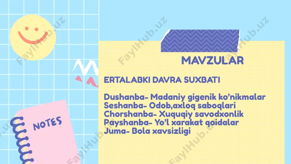 oqlaringizni boshqalarga bermoqchi bo'lsangiz, avvalo ular bilan bo'lishishga ruxsat berishingiz kerak. agar kimdir sizning o'yinchoqingizni olishga urinsa, siz o'zingizni qanday his qilasiz? to'g'ri, siz o'zingizni yaxshi his qilmasligingiz mumkin. demak, har bir insonning nimalarga ega bo'lishi, nima qilishga haqliligi bor. bizning huquqlarimizdan biri bu - yaxshi va xavfsiz muhitda yashash. sizni himoya qilish uchun katta odamlar, masalan, ota-onangiz, tarbiyachilar, o'qituvchilar va politsiya ishlaydi. agar siz yo'lda yurayotganda, svetoforda qizil chiroq yoqsa, siz to'xtashingiz kerak, chunki bu xavfsiz bo'lishi uchun kerak. demak, bu ham huquq - o'zingizni xavfsiz his qilish huquqi. bundan tashqari, har bir bola o'z fikrini aytishga, nima xohlashini bildirishga haqlidir. agar sizga biron bir narsa yoqmasa, siz bunga qarshi chiqishingiz mumkin. lekin, boshqalar bilan gaplashganda, hurmat bilan so'zlashishni unutmasligimiz kerak. har bir insonning fikri va his-tuyg'ulari qadrli. endi savol beraman: agar biron bir narsa sizni xafa qilsa, nima qilish kerak? ajoyib! biz kattalarga yoki bizni himoya qiladigan odamlarga …