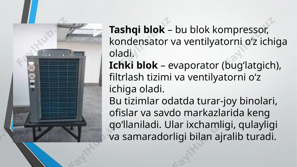adabiyotlar. 1.m.k.tursunov, x.a matniyozov ,sh.k mannonov , > o`quv qo`llanma jizzah-2019. 2.mamajonov t.m, nurmanov s.r , > o`quv qo`llanma , toshkent tak , 2018y-214. 3.m.r ismanxodjayeva , f.x nishonov, “binolarning injenerlik kommunikatsiyalari” o`quv qo`llanma toshkent 2019 302-bet. qo`shimcha adabiyotlar. 1.mirziyoyev sh.m, 21.02.2022 y pq-139 son “uy-joylar qurilishini va qurilish materiallari sanoatini qo`llab-quvvatlashning qo`shimcha chora-tadbirlari to`g`risida”gi qarori. 2.mirziyoyev sh.m, “ma`muriy islohotlar doirasidagi qurilish va uy-joy kommunal xo`jaligi sohasida davlat boshqaruvini samarali tashkil qilish chora-tadbirlari to`g`risida”, 2023-yil 28-avgustdagi pf-151-son farmonlari ijrosini ta`minlash maqsadida vazirlar mahkamasi qarori image2.jpeg image3.png image4.png image5.jpeg /docprops/thumbnail.jpeg