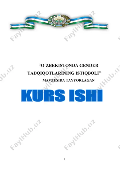 oʻzbekistonda gender tadqiqotlarining istiqboli — DOCX