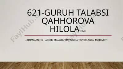 bitimlarning haqiqiy emasligi — PPTX