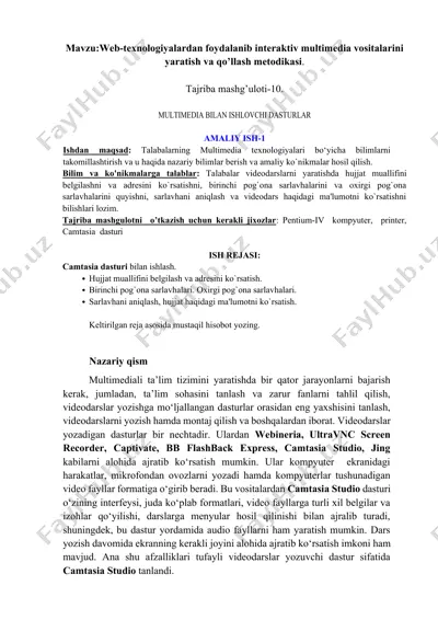 multimedia bilan ishlovchi dasturlar — DOCX