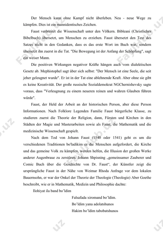 m 21 uhr 22 am stadtrand von vittenberg. in der nacht sieht ihn faust als mönch mitternacht wieder in seinem zimmer. laut dem gast aus "paradise" spricht faust mit dem teufel. satan verspricht faust, alle geschmäcker des universums zu genießen, damit zwischen dem kind der erde, faust, und satan ein vertrag geschlossen wird und von diesem moment an ein ständiger kampf zwischen dem menschen und der inquisition stattfindet. nachdem goethe viele legenden über faust gehört hatte, begann er seine arbeit anfang mai 1773 bei faust in frankfurt. aber vor fast einem jahrhundert wurde vermutet, dass das original, das ursprünglich aus frankfurt am main kopiert worden war, verschwunden war, und nach dem auffinden von faust wurde ein fehler namens "urfaust" gefunden (dh das wort "ur" bedeutet auf deutsch "alt"). wurde benannt. urfaust beginnt mit fausts selbstgespräch. ebenfalls in diesem abschnitt finden sie eine reihe von interviews mit satan (leser), eine reihe …