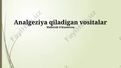 analgeziya qiladigan vositalar — PPTX