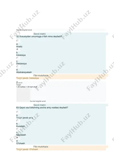 tushunarli kontekst ma'lumotlari haqida test — DOCX