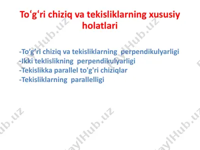 to‘g‘ri chiziq va tekisliklar — PPTX