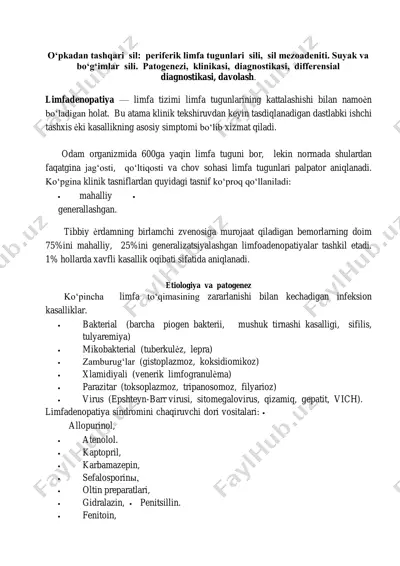 limfadenopatiya hozirgi vaqtda — PDF
