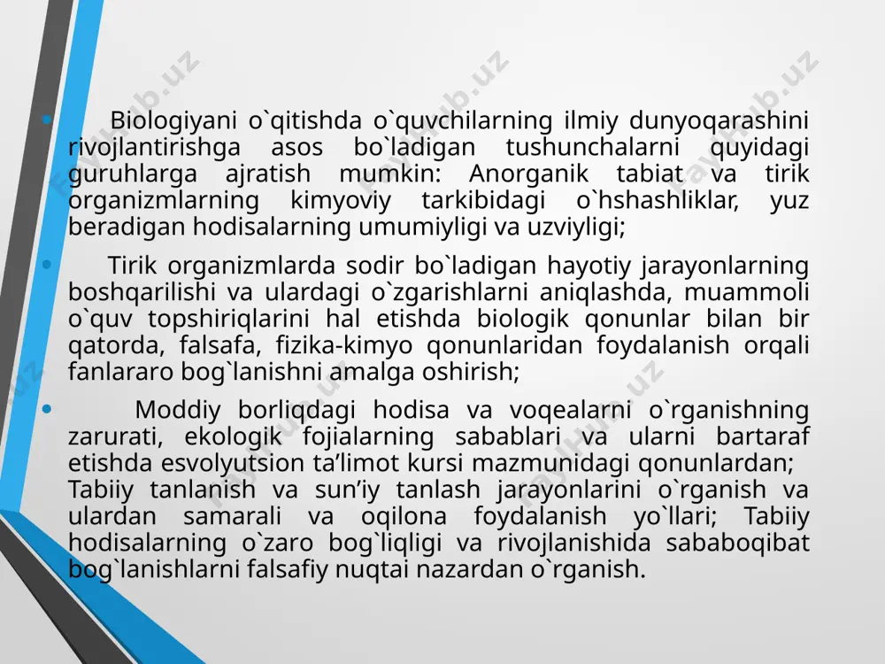 biologiyani o’qitishda o’quvchilarning ilmiy dunyoqarashini shakllantirish - Page 5