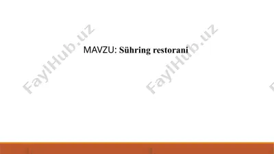 sühring restorani — PPTX