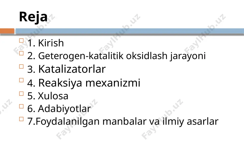 rod bilan reaksiya qiladi va reaktiv intermediates hosil qiladi, masalan, peroksid yoki epoksid. keyin bu intermediates yuqori selektivlik bilan oksidlanadi, aldegidlar, karbon kislotalari yoki boshqa yuqori qiymatli birikmalar hosil qiladi. masalan, etilenning oksidlash reaksiyasida: bu yerda etilen oksid (etilen oksidi) hosil bo'ladi. olefinlarni geterogen-katalitik oksidlashning amaliy ilovalari ko'plab sanoat sohalarida uchraydi: aldegidlar va kislotalar ishlab chiqarish: bu jarayonlarda yuqori selektivlik bilan aldegidlar, kislotalar va boshqa oksidlangan mahsulotlar sintezlanadi, ular esa plastmassalar, dorilar va boshqa kimyoviy mahsulotlar ishlab chiqarishda ishlatiladi. polimerizatsiya jarayonlari: ba'zi oksidlash mahsulotlari polimerizatsiya jarayonlarida boshlang'ich reaktsiyalar sifatida ishlatiladi. yog' va yog'dan olinadigan mahsulotlar: olefinlar turli xil yog' va yog' asosidagi mahsulotlarga aylantirilishi mumkin. ilovalar xulosa olefinlarni geterogen-katalitik oksidlash asosida sintezlash, sanoatdagi turli jarayonlar uchun samarali va selektiv usul hisoblanadi. bu jarayon katalizatorlarning yuqori samaradorligi va mahsulotlarni ajratishning osonligi sababli keng qo'llaniladi. olefinlarning oksidlashida ko'plab katalizatorlar, jumladan metal oksidlar, samarali ishlatiladi. geterogen katalizatorlarning afzalliklari texnologik samaradorlikni oshirish va reaksiya …