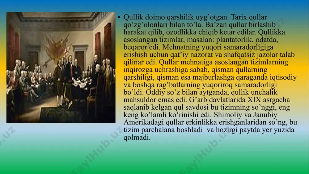 (masalan, kastalar tizimida shaxsning bir kastadan boshqasiga o’tishi umuman mumkin emas). 3. boshqa stratifikatsiya tizimlarida noiqtisodiy omillar yetakchi rol o’ynasa, sinflar insonlarning iqtisodiy ahvolidagi farqlar, moddiy resurslarni boshqarish va ularga ega bo’lishi bilan bog’liq. 4. boshqa stratifikatsiya tizimlarida tengsizlik birinchi o’rinda insonlar shaxsiy munosabatlarida huquq va majburiyatlarning farqliligida namoyon bo’ladi, sinflar tizimi esa, aksincha katta miqiyosdagi shaxssiz munosabatlarda, masalan, sinfiy bo’linishning eng muhim omillaridan biri-har qanday kategoriya vakillariga tegishli bo’lgan va o’z navbatida umumiy iqtisodiy ahvolga bog’liq bo’lgan mehnat qilish va haq to’lash sharoitlaridir. sinflarning moddiy boyliklarga ega bo’lishi va buning natijasida hayot tarzi jihatidan bir-biriga yaqin insonlarning yirik guruhi, deb ta’riflash mumkin. sinfiy farqlanish birinchi o’rinda insonlarning moddiy farovonligi va maslagiga bog’liq. hozirgi zamon g’arb jamiyatida quyidagi sinflar mavjud; yuqori sinf (boy, tadbirkorlar, sanoatchilar va ishlab chiqarish vositalarini bevosita nazorat qiluvchi yuqori tabaqa rahbarlari), o’rta sinf (ko’pchilik xizmatchilar va mutaxassislar) va ishchi sinfi (jismoniy mehnat bilan band odamlar). ba’zi …