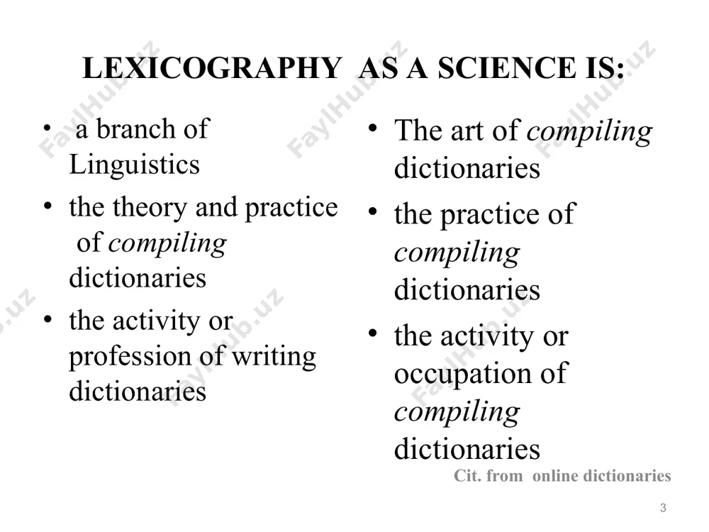 909, 1934, 1961 and more; the other 3 american dictionaries are: “the century dictionary” (1891), “funk and wagnall’s standard dictionary,” (1875), “random house dictionary of english language” (1967). inquiry books * encyclopedias linguistic dictionaries . types of linguistic dictionaries * linguistic dictionaries: general (system) /special (subsystem) bilingual dictionary multi- lingual dictionary explanatory dictionary learner’s dictionary translation dictionary best online dictionaries * collins online dictionary collins unabridged english dictionary; collins unabridged thesaurus; collins webster's american english dictionary american heritage dictionary american heritage dictionary of the english language, fifth ed. dictionary.com dictionary.com unabridged, based on the random house webster's unabridged dictionary merriam-webster online merriam-webster online dictionary oxford dictionaries online oxford dictionary of english; new oxford american dictionary; oxford thesaurus of english; oxford american writer's thesaurus advanced learner dictionaries: cambridge dictionaries online cambridge advanced learner's dictionary longman longman dictionary of contemporary english macmillan macmillan english dictionary for advanced learners oxford university press oxford …