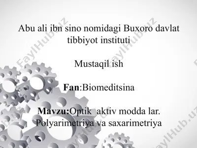 optik aktiv moddalar polyarimetriya va saxarimetriya — PPT