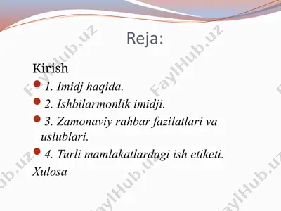 ishbilarmonlik imidji — PPTX