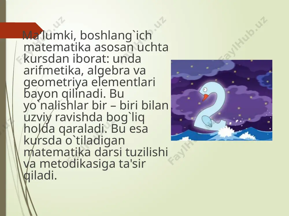 qilish darsi. 6. muammoli dars. 7. andozasiz dars. foydalangan adabiyoti 1. mavlonova r. va boshq. pedagogika. - t.: o'qituvchi, 2. m.axmedov, n.abduraxmonova, m.jumayev. birinchi sinf matematika darsligi. ) toshkent. “ turon-iqbol,” 3. milliy istiqlol g’oyasi: asosiy tushuncha va tamoyillar. – t.: o’zbekiston, 4. mavlonova r., to’raeva o., xoliqberdieva k. pedagogika. – t.: o’qituvchi, 5. n. u. bikbayeva, e. yangabayeva, k. m. girfanova to’rtinchi sinf matematika darsligi „o‘qituvchi“ nashriyot-matbaa ijodiy uyi. image1.jpeg image2.png image3.jpeg image4.jpeg image5.jpeg image6.jpeg image7.jpeg image8.jpeg image9.png /docprops/thumbnail.jpeg