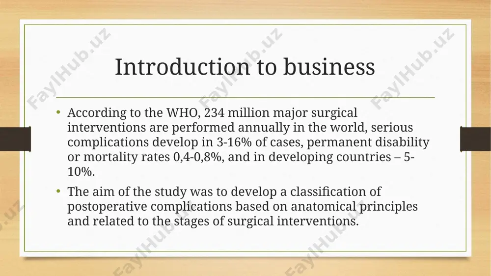 gical complications takes into account the anatomical localization on the intervention, the basis is the presence of the complication itself and its severity. the classification includes elimination methods, taking into account the method of anesthesia and the need for intensive care, resuscitation, and also provides for an increase in the duration of inpatient treatment. image5.png image6.png image7.jpeg image8.png image9.jpeg image10.jpeg image11.jpeg image3.png image4.png