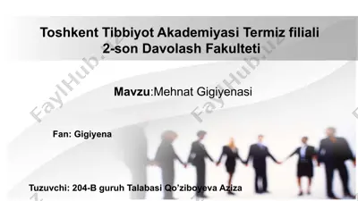 mehnat gigiyenasi — PPTX