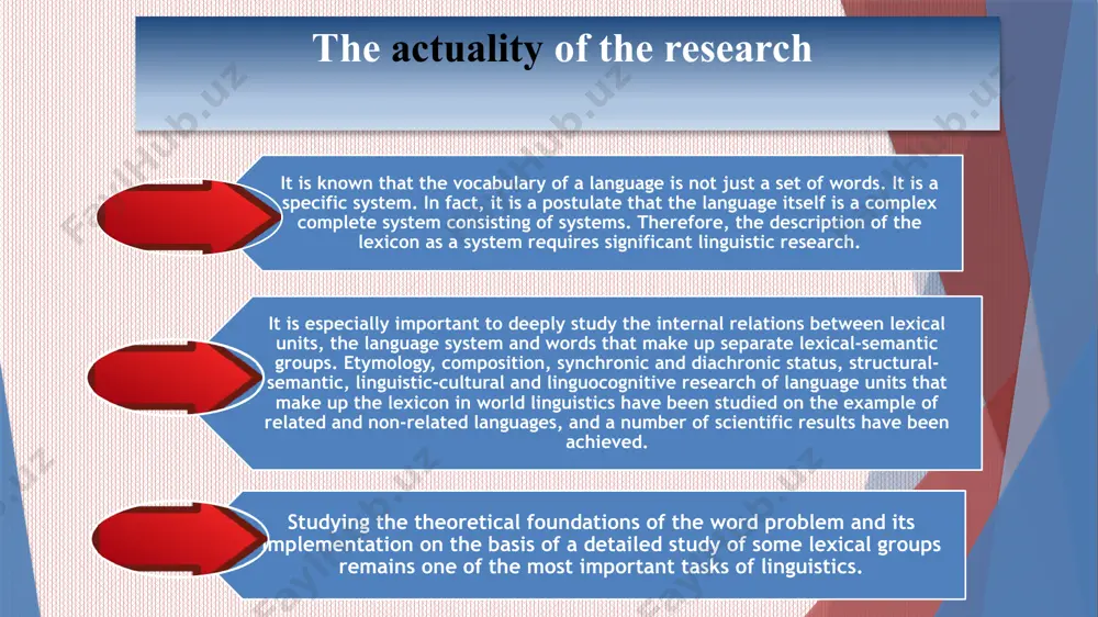 of this work is that it shows the important role of theoretical and practical typological analysis of words formed with the help of suffixes in languages ​​with one system and different systems. the comparative analysis of the semantics, structure of the words formed with the help of suffixes in english and uzbek languages, as well as the aspects and specific features related to the features of form and meaning, is of scientific theoretical importance. this dissertation, which is of practical importance, will be widely used in linguistics schools and language courses. it helps to perfect the training manuals. the word is the main unit in the language. a word consists of two sides: the form side (external side, sound and its pronunciation) and the meaning side (internal side). there are phonetic, lexical-semantic and grammatical aspects of the word, which are strongly interconnected. the association of words formed by the introduction …