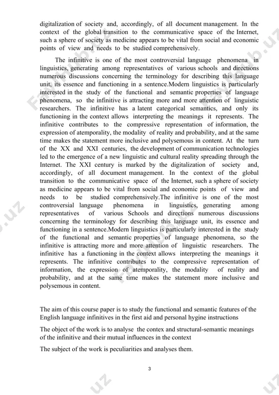 work is peculiarities and analyses them. theoretical and practical significance of the work deals with the fact that it gives full information and analyses about the infinitive the structure of the work consists of an introduction, two chapters, a conclusion, and references. the introduction describes the theoretical foundation of the work and its actuality. the main part includes two chapters. chapter i includes the following: a) stephen cranes life; b) stephen crane`s role in literature. chapter ii provides the following information: about the most famous work of stephen crane; stephen cranes style and techniques in his work; short plot of the work. in conclusion, we sum up the information from both chapters and suggest our recommendations. the references include the alphabetical list of the sources used to carry out the work on the subject matter of the course paper. chapter i. semantic content of the infinitive forms 1.1description and usage …