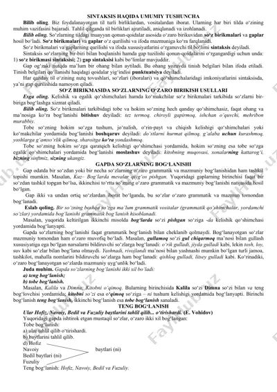 sintaksis haqida umumiy tushuncha — DOCX