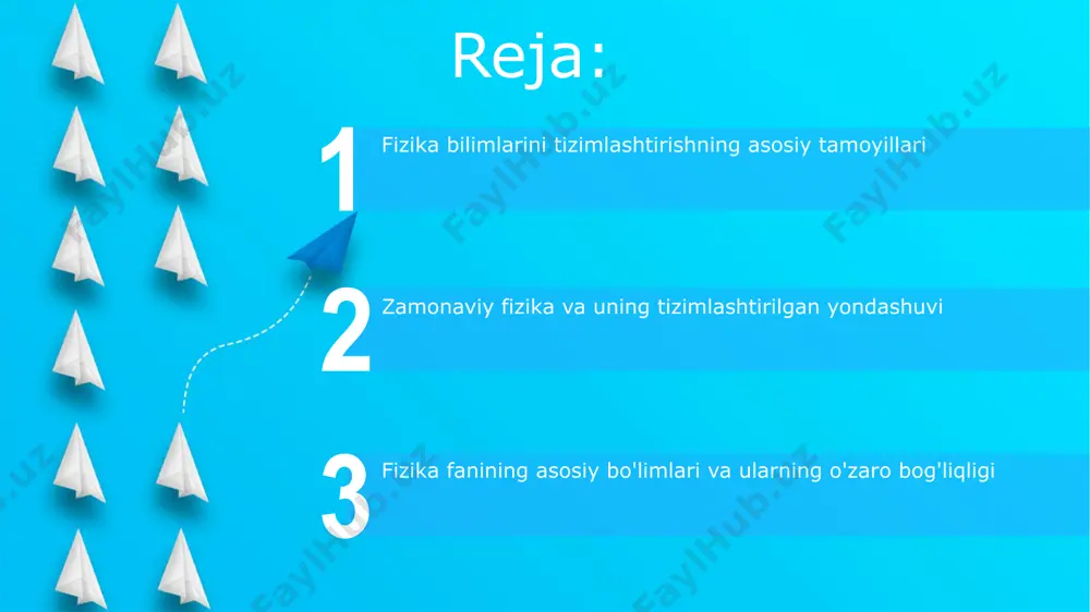 va magnit hodisalarini birlashtiradi va yorug'likning elektromagnit to'lqinlar ekanligini isbotlaydi. fizika bilimlarini amaliy qo'llanilishi samarkanddagi quyosh panellarini ishlab chiqaruvchi zavodda, 10000 dan ortiq panel ishlab chiqarishda quyosh energiyasi fizikasi printsiplari asosida 25% samaradorlikka erishildi. fizika bilimlarining amaliy qo'llanilishi tufayli, jahonning 200 dan ortiq mamlakatlarida 5000 dan ziyod elektr stansiyalari qurilgan bo'lib, ular yillik 10¹⁵ kvt soat elektr energiyasi ishlab chiqaradi. fizika bilimlarini tizimlashtirishning ahamiyati start fizika bilimlarini tizimlashtirish, 100 dan ortiq fizikaviy hodisalarni 3 ta asosiy qonunga (nyuton qonunlari, termodinamika qonunlari, elektromagnitlik qonunlari) bog‘lash orqali, o‘quv jarayonini samarqanddagi oliy o‘quv yurtlarida ancha soddalashtiradi. dunyoning rivojlangan 25 mamlakati tajribasiga asoslanib, fizika fanini tizimlashtirish, ilmiy tadqiqotlar samaradorligini taxminan 15% ga oshirib, yangi texnologiyalar yaratishga turtki beradi. zamonaviy fizika: kvant mexanikasi va nisbiylik nazariyasi kvant mexanikasi, 1920-yillarda paydo bo'lib, atom va subatom darajadagi hodisalarni 0 dan 1 gacha bo'lgan ehtimolliklar orqali tavsiflaydi, shu bilan klassik fizikaning chegaralarini kengaytirib, germaniya va daniya olimlarining hissalarini …
