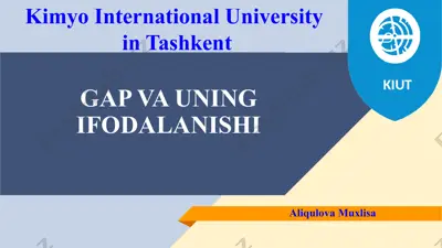 kimyo international university — PPTX
