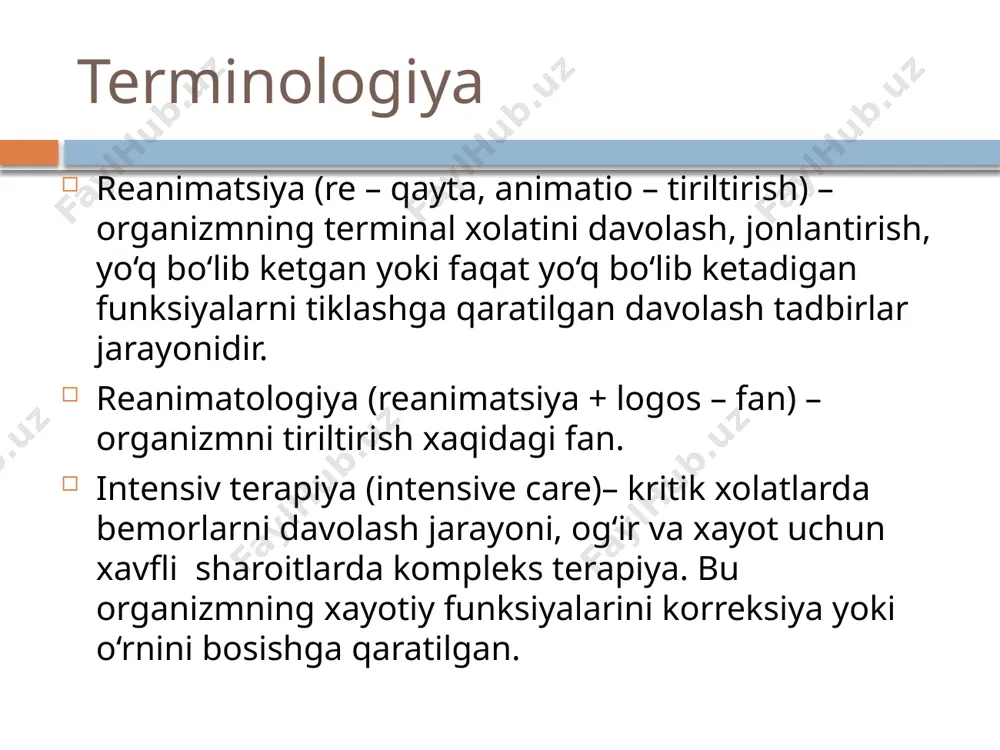 moddalar - no ingalyasion (analgetiklar, ataraktiklar, miorelaksantlar) - vena ichi - neyrotrop ioddalar anestetiklarsiz - peroral - rektal - mushak ichi - teri osti - suyak ichi - vnutripolostnoy 2. medikamentozsiz - elektronarkoz - gipnonarkoz narkoz xajmi va bosqichlari i bosqich – analgeziya i1 – birlamchi mastlanish i2 – qisman analgeziya va to‘liq amnezii i3 - to‘liq analgeziya va amneziya karaxtlik ii bosqich - qo‘zg‘alish xushnik karaktlanishi iii bosqich-xirurgik iii1 – ko‘z olmasi xarakati iii2 – korneal refleks iii3 - qorachiq kengayishi iii4 – diafragmal nafas xushi yo‘q iv bosqich - aganal anestetiklar arsenali ingalyasion anestetiklar: - gazsimon (azot zakisi, ksenon) - suyuq uchuvchan (ftorotan, va uning o‘xshashlar) noingalyasion anestetiklar : - barbituratlar, ketamin, propofol - premedikatsiya uchun benzodiazepin qo‘llaniladi - og‘riqsizlantirish maqsadida neyroleptiklar (droperidol, galoperidol), narkotik analgetiklar (morfin, fentanil, meperidin) qo‘llaniladi - traxeya intubatsiyasida ko‘ndalang mushaklar relaksatsiyasi va operatsiya bajarishda optimal sharoit yaratish maqsadida mushak relaksantlari qo‘llaniladi (ditilin, arduan) …