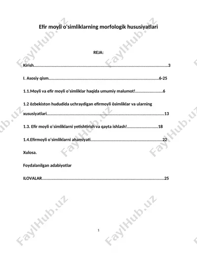 efir moyli o'simliklar — DOCX