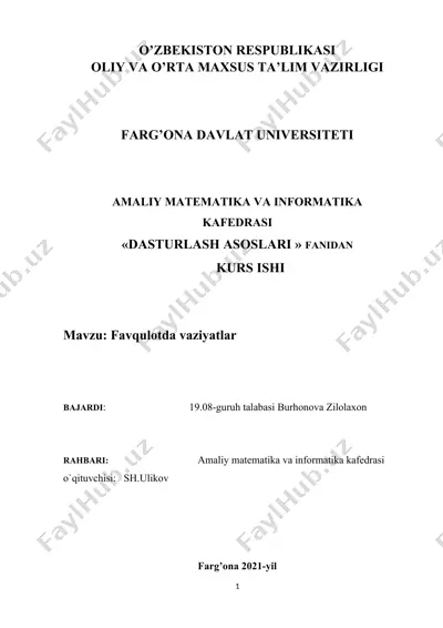 favqulotda vaziyatlar — DOCX