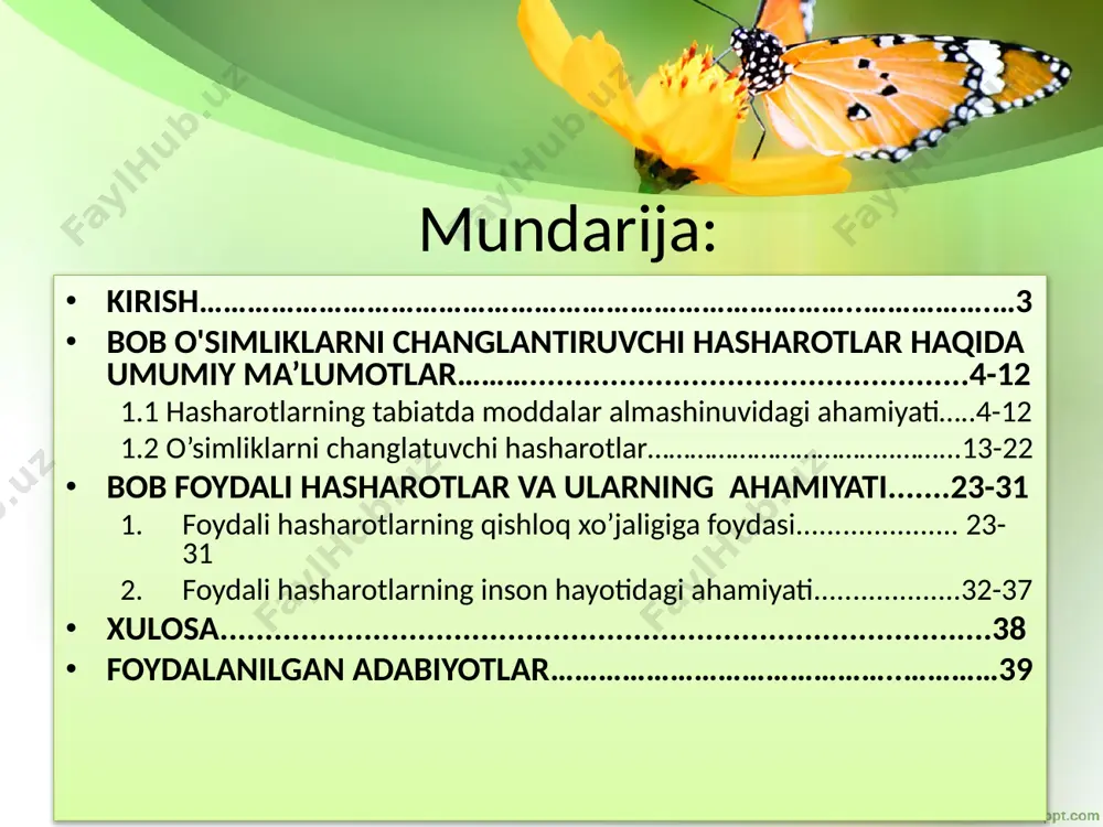 kuchli hidga ega bo'lishi mumkin. ko'pgina oq yoki engil gullar kechqurun va tunda ayniqsa kuchli hidlanadi - ular kuya tomonidan changlanadi. asalarilar shirin, "asal" hidlarini o'ziga jalb qiladi va pashshalar ko'pincha biz uchun unchalik yoqimli emas: ko'plab soyabon o'simliklari (snot, cho'chqa o'ti, ko'pir) shunday hidlaydi. 5. katta, yopishqoq, qo'pol gulchanglar hasharotlarning tukli tanasiga osongina yopishadi. ma'lum hasharotlar guruhlari tomonidan changlanishga millionlab yillar davomida evolyutsiya jarayonida ko'plab o'simliklar ma'lum hasharotlar guruhlari tomonidan changlanishga moslashgan. birlamchi gulli o'simliklar, ko'rinishidan, changlatish usuliga ixtisoslashgan emas va ularning entomofilligi ancha ibtidoiy edi. ibtidoiy gulli o'simliklar nektar hosil qilmadi va hasharotlar uchun yagona o'lja gulchang bo'lib, ular bilan oziqlanadi. entomofiliya rivojlanishining rivojlanishi nektarlarning paydo bo'lishi va gullarda nektarning chiqishi bilan bog'liq edi. hasharotlarni gullarga jalb qilishda rang va hidning qiyosiy roli qanday? olimlarning fikricha, bu omillar birgalikda harakat qiladi, lekin ularning ahamiyati uzoq va yaqin masofalarda bir xil emas. uzoq muddatli harakat gulga changlatuvchi hasharotning kelishiga …