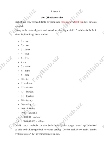 numerals in english — DOCX