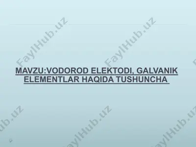 vodorod elektrodi — PPTX