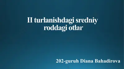 sredniy ro'dotlar haqida — PPTX