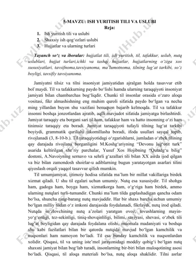 ish yuritish tili va uslubi — DOCX