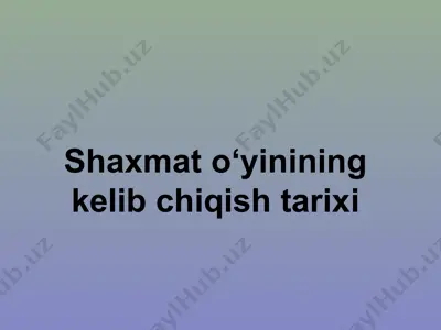 shaxmat o‘yini — PPT