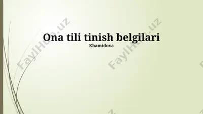 ona tili tinish belgilari — PPTX