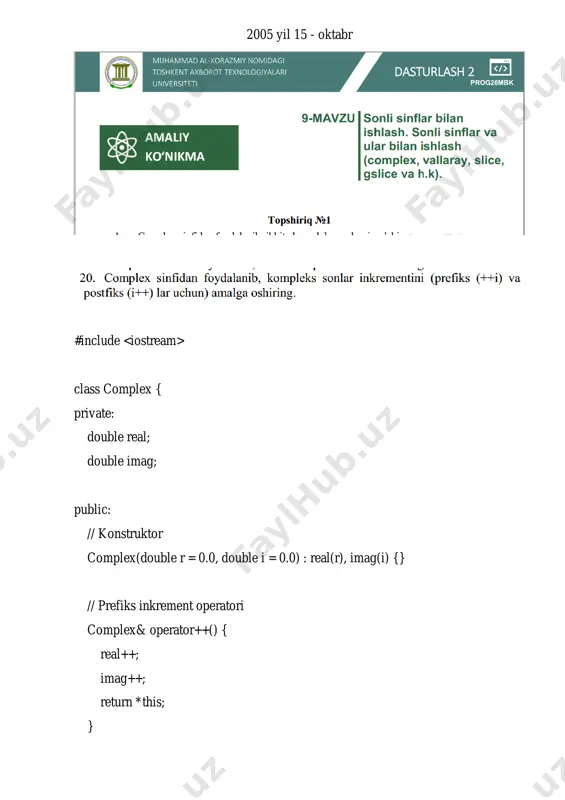 complex sonlar uchun inkrement operatorlari - Page 2
