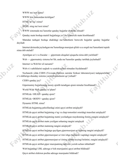 www maʼnosi va asosiy tushunchalar — DOCX