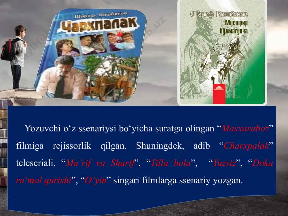 yo‘q. mening eng yaxshi ko‘rgan qurolim — yumor. asar qanday janrda yozilmasin, voqealar qanchalik jiddiy, qahramonlarimning taqdiri qay darajada fojiali bo‘lmasin, yumor, hazil-mutoyiba, askiya unsurlari, so‘z o‘yinlaridan unumliroq foydalanishga harakat qilaman. bu birinchidan, asarni o‘qishli qiladi, tomoshaviyligini oshiradi, ikkinchidan, boshqa nuqsonlarni “yopib” ketadi. masalan, “temir xotin” asarimda aytiladigan “gap” jiddiy, lekin vaziyat, qahramonlarning so‘zi kulgili yoki aksincha bo‘lishi mumkin. ko‘pincha, u yoki bu asarning qanday yozilgani haqida so‘rashadi. kimdir aytgan ekan, avval toza qog‘oz olasiz, so‘ng chapdan o‘ngga qarab yozib ketaverasiz, deb. “temir xotin” ham shunday yozilgan. jumladan, siz quyida o‘qiydigan parcha ham... image2.png image3.jpeg image4.png image5.png image6.png image7.png image8.jpeg image9.png image10.png image11.png image1.jpg