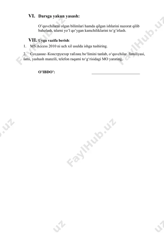ms access 2010 da ma'lumotlar omborini tashkil etish - Page 4