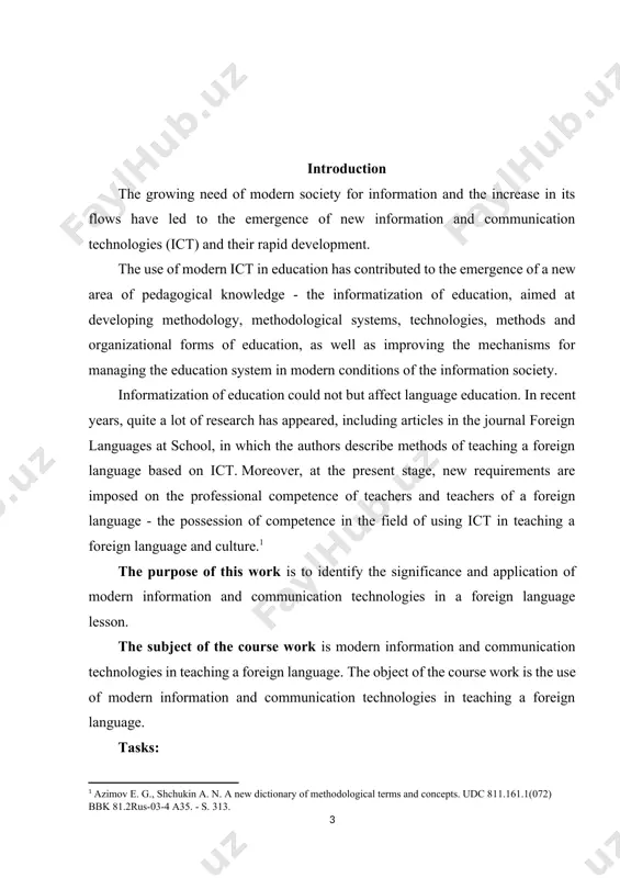 the use of modern information and communication technologies in a foreign language lesson 1.1 the importance of using modern information and communication technologies in teaching a foreign language the use of computer technologies in teaching, in particular, foreign languages, has significantly changed approaches to the development of educational materials in this discipline. interactive learning based on computer training programs allows you to more fully implement a whole range of methodological, didactic, pedagogical and psychological principles, makes the learning process more interesting and creative, allows you to take into account the individual pace of work of each student. the practical use of ict involves a new type of cognitive activity of the student, the result of which is the discovery of new knowledge, the development of cognitive independence of students, the formation of skills to independently replenish knowledge, search for and navigate in the flow of information. the current stage in …