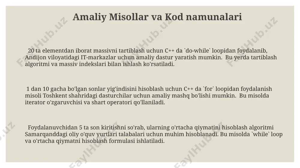 c++ tilida sikllardan foydalanib takrorlanuvchi jarayonlarni dasturlash - Page 3