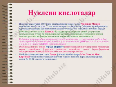 нуклеин кислоталар — PPT