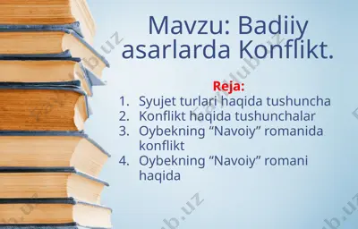 badiiy asarlarda konflikt. — PPTX