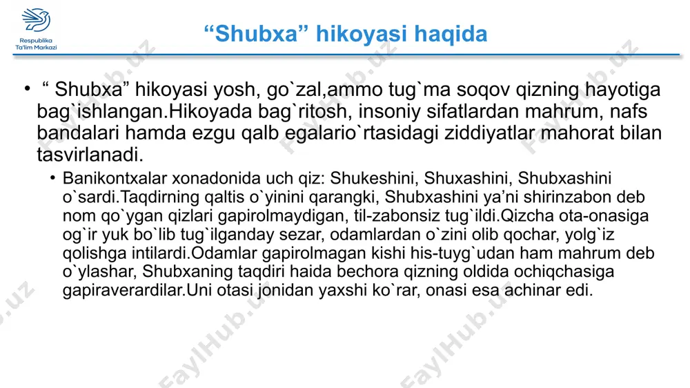 "robindranat thokurning “shubxa” hikoyasi tahlili" - Page 4