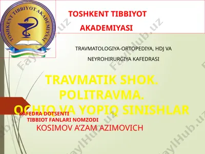 travmatik shok va politravma — PPTX